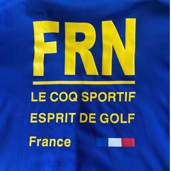 Le Coq Sportif Golf Men's Jacket Pullover 1/4 Zip Blue Yellow France Size Large - Picture 12 of 15